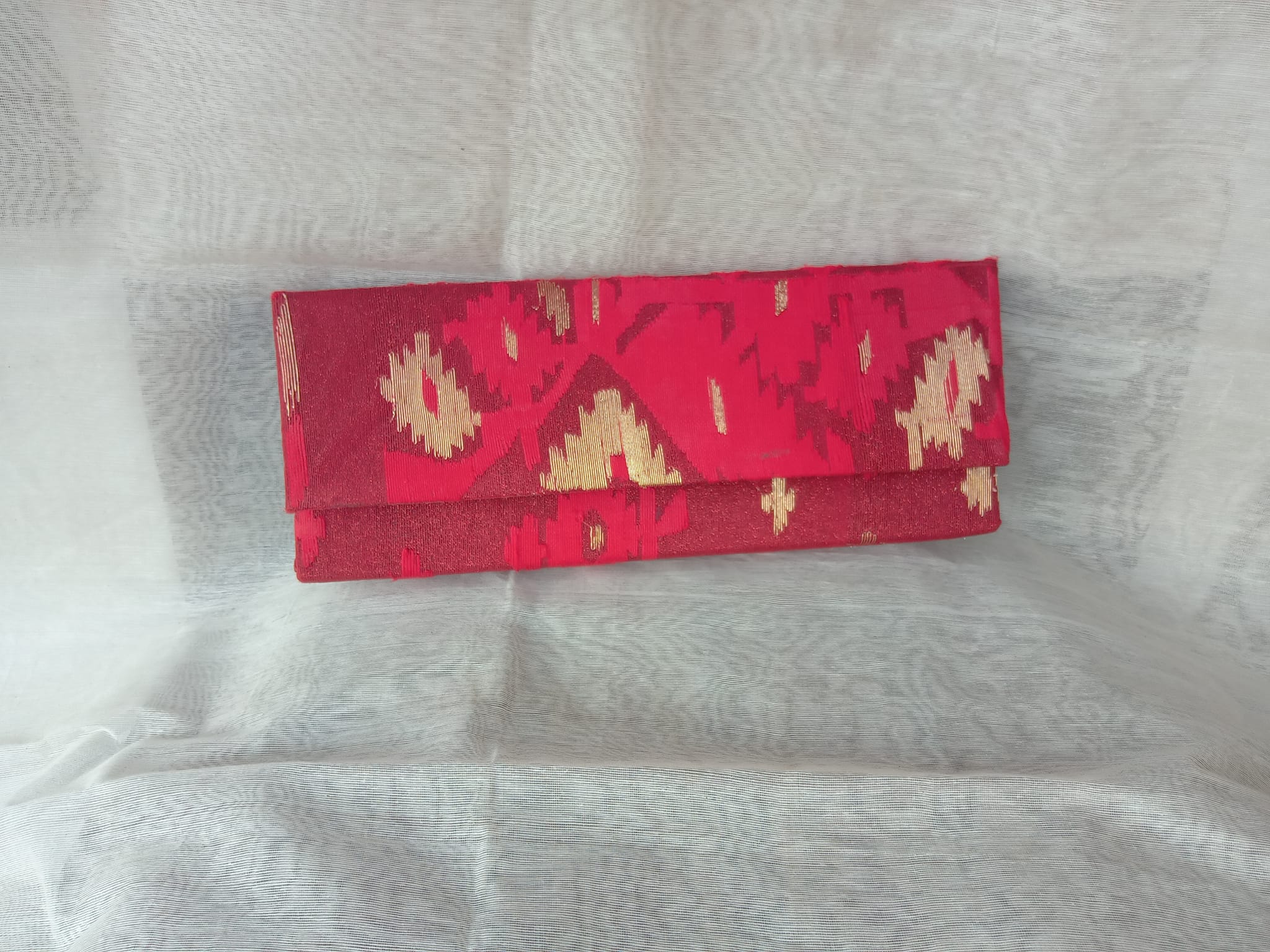 Jamdani Purse (Red With Golden)